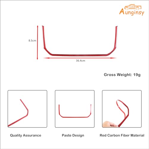 Aunginsy Car Center Control Warning Light Outer Frame Decorative Sticker Fit Toyot@a Tundra/Sequoia 2022-2024 Carbon Fiber Gear Box Shift Panel Protect Strip Cover Trim Sticker Interior Accessories - size: Warning Light Outer Frame Trim