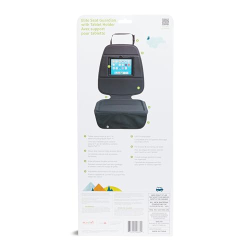 Munchkin Car Seat Cover with Tablet Holder for Under Baby Car Seats and Toddler Booster Seats, Elite Seat Guardian Protector, Rear and Forward Facing, Dark Grey - style: Seat Protector with Tablet Holder