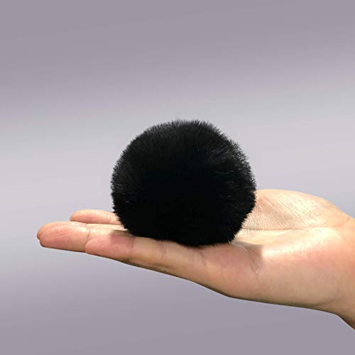 Cute Faux Rabbit Fur Ball Pom Pom Keychain Car Key Ring Handbag Tote Bag Pendant Purse Charm - color: Black 1