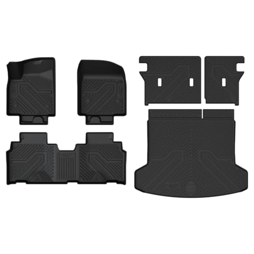 LASFIT Floor Mats & Trunk Mat & Backrest Mats for Acura Zdx 2024 2025 Cargo Mat All Weather TPE Mats Custom Fit Floor Liner for Mdx 1st & 2nd & 3rd Row Car Mats & Cargo Liner, Black, Easy to Clean - size: 2024-2025|For Acura Zdx|Full Sets
