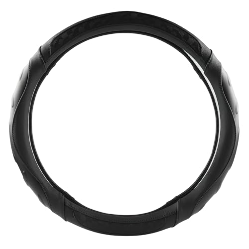 Black Seal Custom-Fit Steering Wheel Cover for Ford F-150, F-250, F-350, Expedition, 15.5–16", Anti-Slip PU Leather (Black) - color: Black