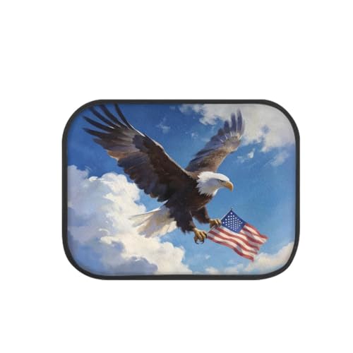 Eagle Print 4pcs Set Car Front & Back Seats Foot Mats Automobile Durable Floor Carpets for Women Men - color: Eagle