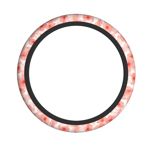 Pink Cherry Blossom Steering Wheel Cover Beautiful Bsakura Steering Wheel Cover Universal 15 Inch Non-Slip Breathable Neoprene Car Accessory for Women Men Steering Wheel Protector - color: Beautiful cherry blossoms