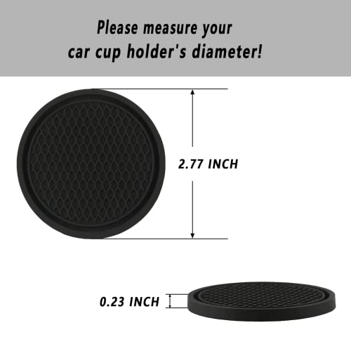 ZSDY Car Cup Coaster, 4PCS Universal Auto Non-Slip Cup Holder Embedded in Ornaments Silicone Coaster, Car Interior Accessories Sets, Grey - color: Gray