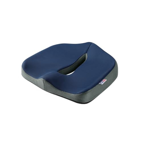 Seat Cushion for Tailbone Pain Relief, Memory Foam Coccyx Cushion for Office Chair & Car, Ergonomic Chair Pad with Non-Slip Cover & Handle, Sciatica Relief for Gaming Chair (Blue)