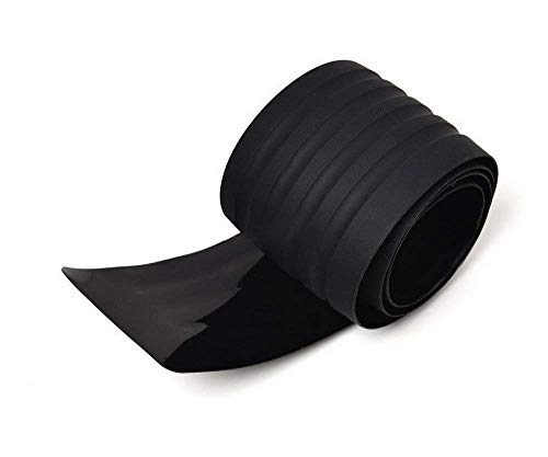 iJDMTOY Black Rubber Silicone Rear Trunk Edge Guard Scratch Protector Cover Mat w/Double-Sided Tape Compatible with Car Truck SUV, etc