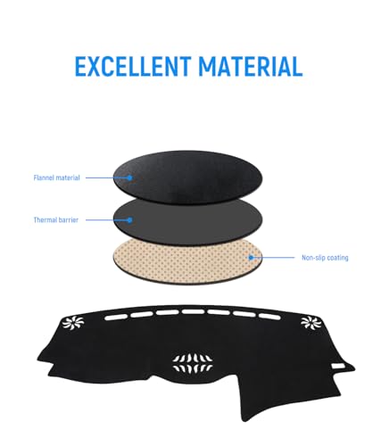 BIBLOZ Dash Cover for Lexus RX RX330 2004-2006/RX350 2007-2009/RX400h 2006-2008 Accessories Black Flannel Dashboard Cover Mat Car Dashboard UV Sun - size: 2007-2009 RX350