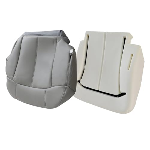 Priprilod 922/122 Gray Driver Side Bottom Replacement Seat Cover & Bottm Foam Cushion Compatible with Chevy Silverado Tahoe Suburban Avalanche GMC Sierra Yukon 1999 2000 2001 2002 - color: Gray