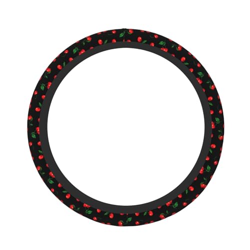 Delicious Cherry Elastic Steering Wheel Cover Non-Slip Breathable Steering Wheel Protector Fit Auto, Suvs, Truck - color: Delicious Cherry