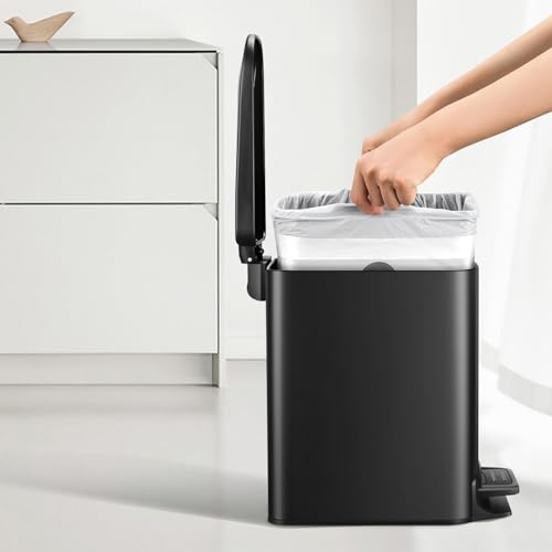 TIPGO Drawstring Trash Bags 60 Count, Pre-Cut 1.6 Gallon Small Garbage Bags, Fit 1.2-1.8 Gallon Trash Bin for Home, Office, Bathroom (Code A) - style: 60 Count