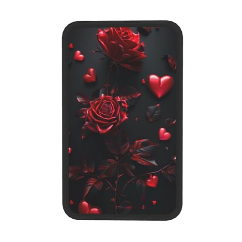 Universal Car Center Console Cushion Pad, Red Rose Soft Waterproof Car Center Console Cover Auto Armrest Seat Box Cover Protector for Most Vehicle SUV Truck Car - color: Red Rose