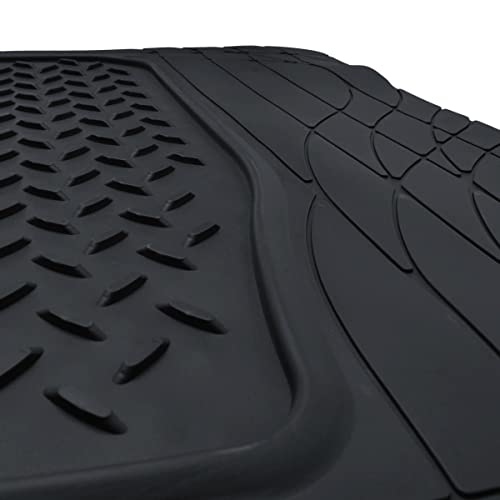 PIC AUTO Heavy Duty Cargo Liner, Trimmable All-Weather Rubber Trunk Mat for Cars, SUVs, Vans & Trucks, Anti-Slip Backing, Durable Protection, Large, Black - color: Black