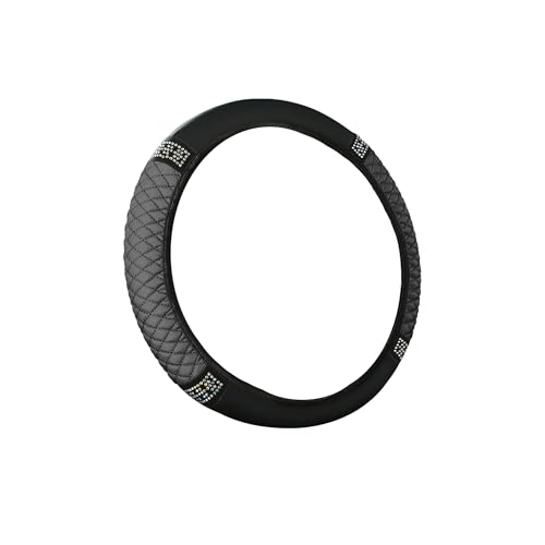Bling Car Steering Wheel Cover, 15 Inch Rhinestones Soft Leather Elastic Steering Wheel Protector, Universal 15 Inch for Women Girls, Fit Vehicles, Sedans, SUVs, Vans, Trucks (Grey) - color: Grey