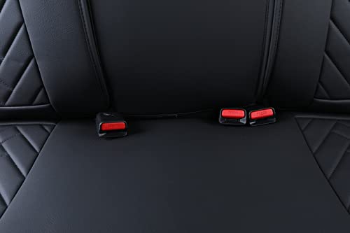 Tomatoman Tacoma Rear Seat Covers 2005-2024 2025 2026 TRD Sport Offroad Limited SR5 V6 Crew Double Extended Cab Truck Back Car Cushions with Waterproof Faux Leather (Rear Seat/Black-Blue) - color: Rear Seat/Black-Blue