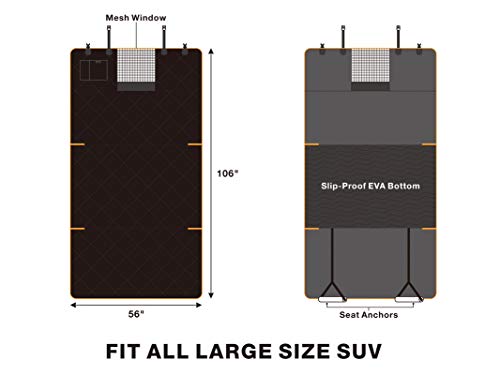Dog Cargo Liner for Large SUV, Waterproof Dog Cargo Cover with Bumper Flap Protection Durable Car Trunk Mat for Pets Keep Your Vehicle Trunk Clean Universal Fit X-Lager SUV Car Seat Cover