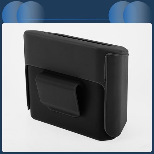 Car Trash Can Car Door 6.3" Length 2.8" Width 5.5" Height Auto Trash Bin Plastic Black Hanging - color: Black