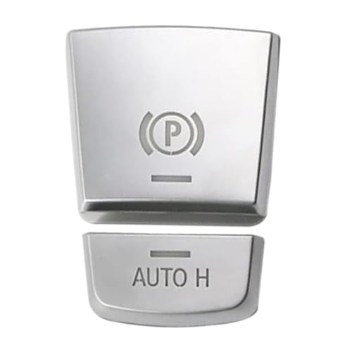 Silver Chromed Electronic Parking Brake Handbrake Switch Button Cover Compatible with BMW 5 6 7 X3 X4 X5 X6 F10 F06 F25 F26 F15 F16 handbrake Button Cover Patch Compatible with BMW Accessories - color: Silver Parking Brake Button Cover