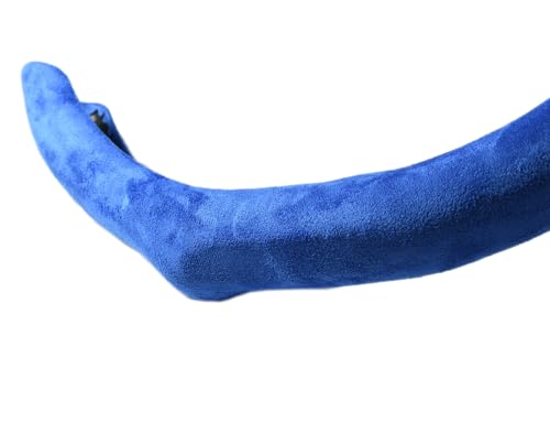 Quick Install Sporty Blue Suede Steering Wheel Cover Universal fit Any 14.5 to 15 inches Car Sedan Coupe SUV Pickup - color: Blue, size: Suede