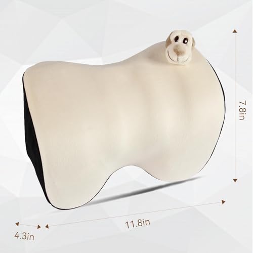 1Pack White Car Headrest Memory Foam Neck Pillow 11.8 X 7.8” Soft and Comfortable Seat Head Pillow Cushion Features Adjustable Straps for Most Sedans, SUVs, Home, and Office Settings - color: White