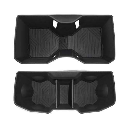 Muslogy Center Console Front&Rear Cup Holder Inserts Compatible with 2024 2025 2026 Toyota Tacoma Accessories Middle Console and Rear Armrest CupHolder Silicone Rubber Organizer 2PCS Set - size: 2024-2025 Tacoma Front&Rear