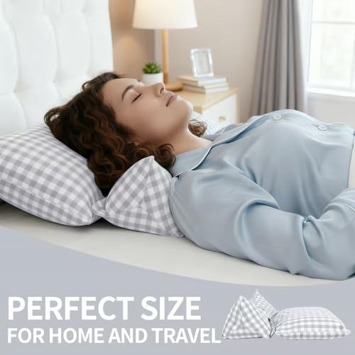 Buckwheat Hull Neck Support Bone Shape Pillow for Sleeping, Detachable Combination Pillow for Relieving Neck and Waist Pain and Fatigue (Grey) - color: Grey