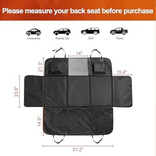 Vailge Dog Car Seat Cover, Dog Hammock for Car Backseat, Non Inflatable seat Cover for Back seat,Hard Bottom Back Seat Protector for Cars,Trucs & SUVs - size: Standard
