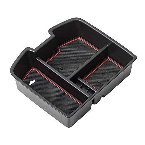 Center Console Organizer Tray Compatible with GMC Sierra 1500 Chevy Silverado Suburban 2500 Avalanche 07-13 Accessory 07-14 Sierra 2500 3500 Yukon Silverado 2500 3500 Suburban 1500 Tahoe, Red - color: Red