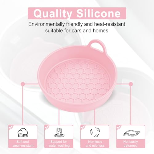 SINGARO Car Cup Holder Coaster, 4PCS Silicone Cup Holder Insert, Universal Non-Slip Cup Holders, Car Interior Accessories for Women and Man, Pink - color: pink