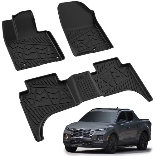 LASFIT Floor Mats for Hyundai Santa Cruz 2026 2025 2024 2023 2022, Custom Fit TPE All Weather Floor Liners 1st & 2nd Row Car Mats Accessories for Hyundai Santa Cruz 2022-2026, Black