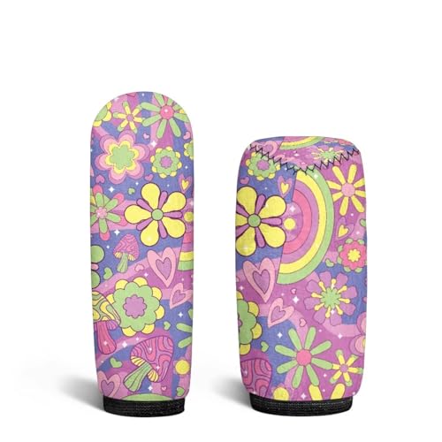 Bulopur Car Shifter Gear Hand Brake Trim Cover Set for Most Cars Van SUV Sedan Truck Auto Accessories - color: Boho Hippie Flower