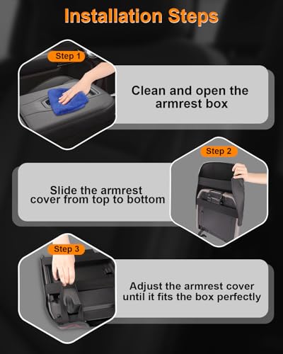 Center Console Armrest Cover for Chevy Chevrolet Silverado 1500/GMC Sierra 2019-2026, Yukon/Suburban/Tahoe 2021-2026, PU Leather Middle Console Lid Protector Arm Rest Cushion Thick Pad(Bucket Seat)