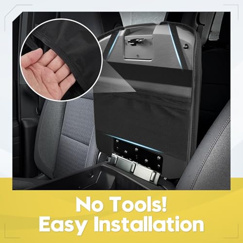 FIILINES Center Console Cover for Dodge RAM 1500 2500 3500 2009-2018 (Bucket Console Only), Armrest Cover Pad Cushion Seat Box Lid Protector RAM Accessories Armrest Cover Anti-Scratch Black - size: For Dodge RAM 1500 2500 3500 2009-2018
