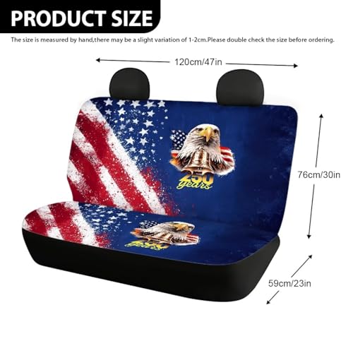 AFPANQZ 250 Years Eagle Print Car Seat Covers Back Seat 2 Pcs Car Accessories, Seat Protector for Back Seat Non-Slip Soft Pet Seat Cushion - color: 250 Years Eagle Print