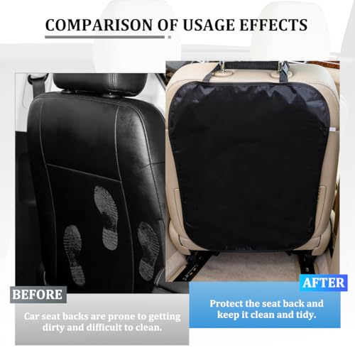 Car Kick Mat Back Seat Protector, Stain-Resistant Backseat Protector Cover to Protect from Dirt Scratches, Automotive Interior Seat Back Kick Pad for Kid, Universal for Vehicles