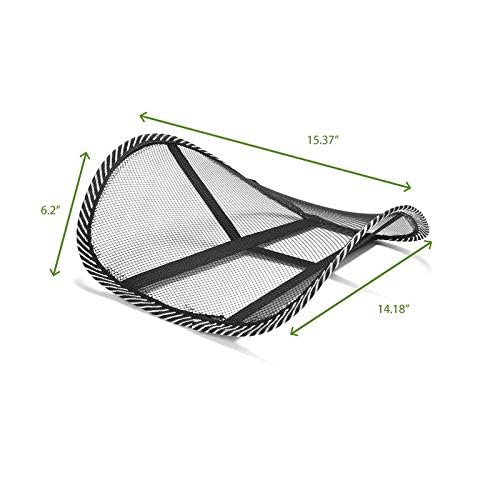 Breathable & Cool Mesh Support | Lumbar Support Cushion Seat Back Muscle Car Home Office Chair Pain Relief Travel Lumbar Mesh Supporter