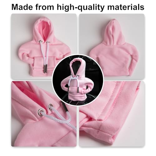 2Pcs Car Shift Knob Hoodie,Gear Shift Hoodie,Funny Sweater Hoodie for Gearshift,Automotive Interior Accessories(Red and Black) - color: 1*Red+1*Black