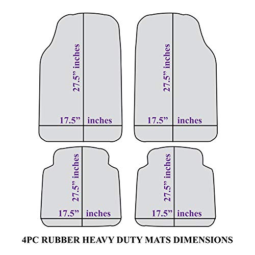 BDK Beige Heavy Duty Front & Rear Rubber Floor Mats Universal Liners for Car SUV Van & Truck, All Weather Protection with Anti-Slip Nibs, Fit Contours of Most Vehicles - color: 554-BG