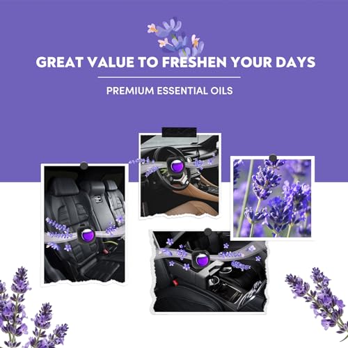 Car Air Freshener Vent Clips, 8 Pack, Provides Long-Lasting Scent, Up to 240 Days, Odor Eliminator (Lavender) - color: Lavender