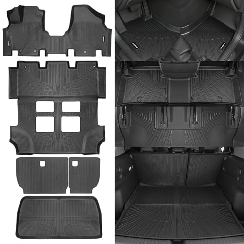 Floor Mats for Honda Odyssey 2011-2017, Trunk Mat and Backrest Mat All Weather TPE Protector for Honda Odyssey Accessories - size: 12)Odyssey|2011-2017