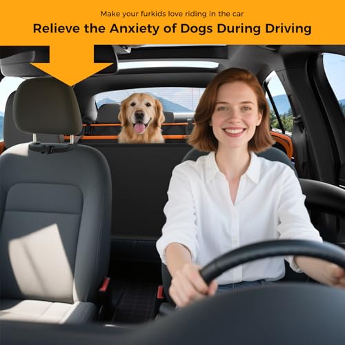 Dog Car Seat Cover for Back Seat,100% Waterproof Scratch Proof Nonslip Seat Cover,600D Heavy Duty Scratch Proof Nonslip Durable Soft Dog Hammock for Car(Orange)