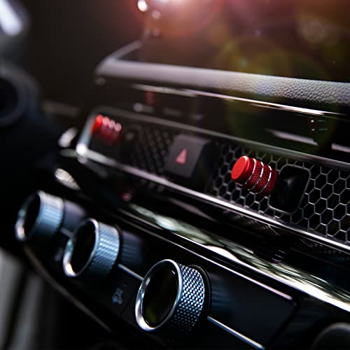 Compatible with Honda Civic 2022-2026 Center Consoles Air Vent Shift Knob Cover A/C Wind Outlet Lever Decoration Trims 4PCS for 11th Gen Civic, 2023-2026 CR-V (Red)