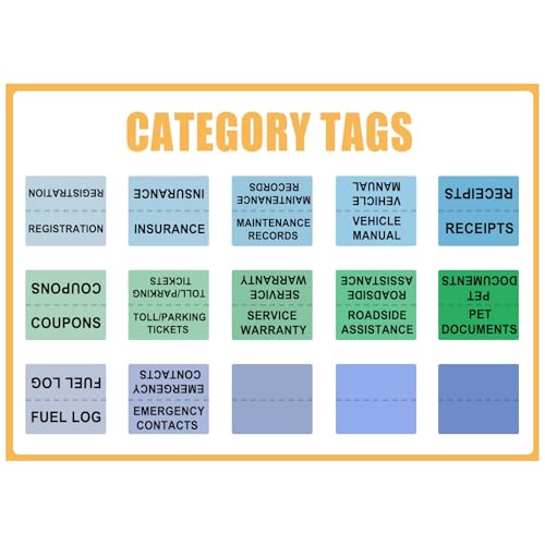Vehicle Glove Box Organizer Large Capacity Car Registration and Insurance Holder for Car Documents License Cards with 13 Pocket Expanding File Folder 2 Cards Pockets