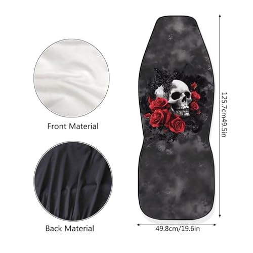 Cool Skull Rose Car Seat Covers for Front Seats Ethnic Style Bucket Seat Covers Universal Fit for SUV Truck Sedan Front Seat Protector,2 Piece Set - color: Cool Skull Rose 86