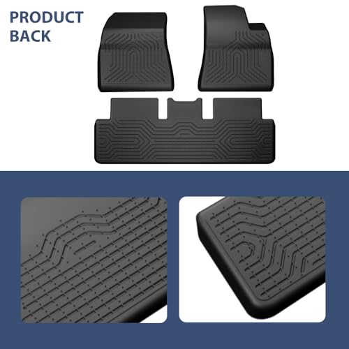 PIT66 Floor Mats Cargo Liners Compatible with Tesla Model 3 2017-2023 Sept Old Style, NOT Fit 2023.Oct-2026 new Model (Heavy Duty) TPE 3-Piece Premium, All Weather Floor Liners Black - size: Fit Tesla Model 3 2017-2023 | 3PCS