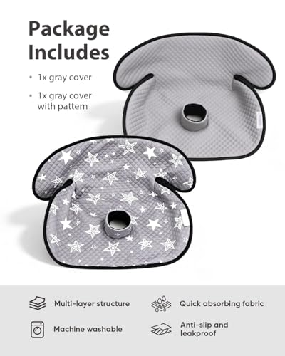 2 Pack Waterproof Baby Piddle Pads Carseat Potty Training Car Seat Protector, Waterproof Infant Car Seat Liner Cover to Prevent Pee, Leakproof and Washable (Gray Star) - color: Gray Star
