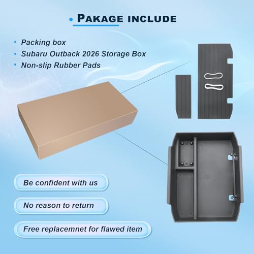 2026 Outback Center Console Organizer Tray For 2026 Subaru Outback (Wilderness/Premium/Limited/Touring/Limited XT/Touring XT) ABS Armrest Storage Insert Box 2026 Outback Accessories With Non-Slip Mats