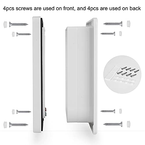 Depets Medium Cat Flap Door with 4 Way Lock (Outer Size 7.5" x 7.8"), Magnetic Pet Door Kit White, Weather-Resistant Cat Door for Cats & Doggy - size: M - Inner Size: 5.9" x 6.3" ( W x H)