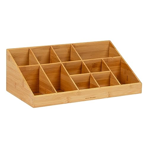 Mind Reader Cup and Condiment Station, Countertop Org, Coffee Bar, Rayon from Bamboo Cup, 18.125"L x 9.5"W x 6.5"H, Brown - color: Brown