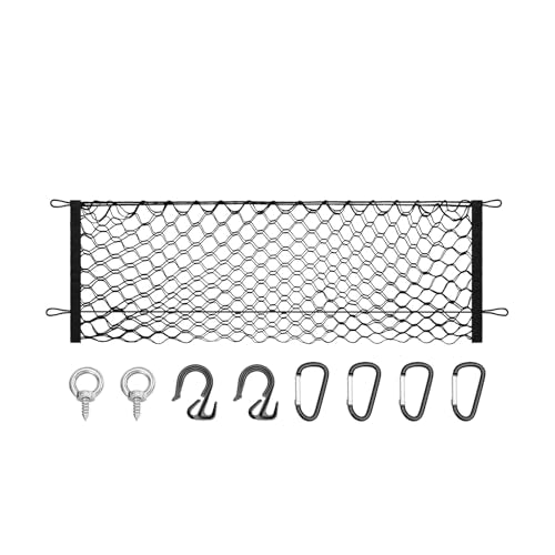 Canvcle Truck Bed Cargo Net for 2019-2025 2026 Dodge Ram 1500 Accessories Envelope Style Mesh Trunk Net Organizer and Storage Stretchable Adjustable Elastic Nylon Rear Cargo Netting with Hooks - style: for Dodge Ram 1500