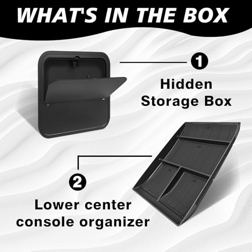 Center Console Organizers Compatible with 2024 2025 2026 GMC Acadia & Chevy Traverse Accessories Interior Storage Insert Tray Secret Compartment(Lower Center Console Organizer+Hidden Box)